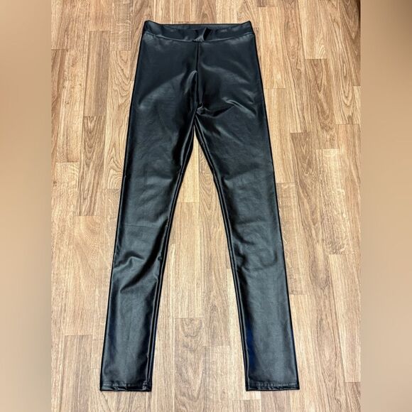 Lulus Black Vegan Leather Leggings - Picture 1 of 3